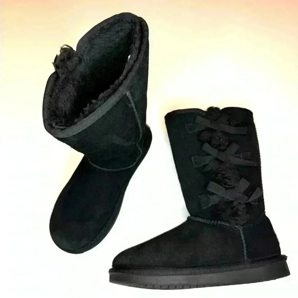 Koolaburra by Ugg Tall Black Boots Size 1 - Picture 1 of 9